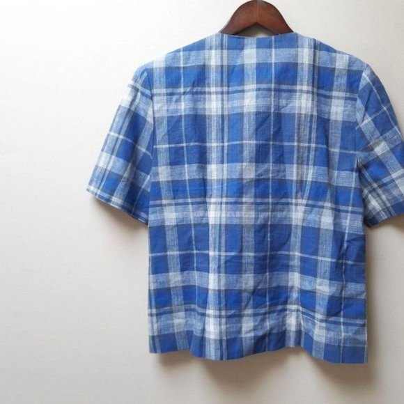 Caslon Blue Stripe Cotton Button Down Shirt Blouse XL - Picture 4 of 7